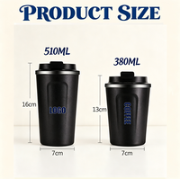 Vente en gros de gobelets isothermes en acier inoxydable à double paroi de 380 ml et 500 ml avec couvercle, logo personnalisé, tasse de voyage