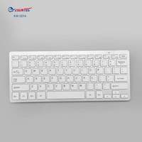 KW-001A 60% Keyboard Mini Nirkabel USB 2.4G untuk Kantor, Super Tipis, Tombol Plastik Model Cokelat dengan Sakelar ON/OFF