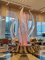 Sculpture de fleurs roses en résine d'intérieur Vincentaa, décoration de luxe pour hôtel