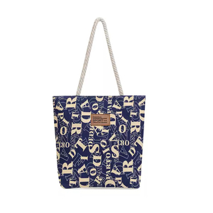 Graffiti-Style Canvas <strong>Tote</strong> Bag For Outdoor Use Logo Patterned Shopping Handled Bag For Working Ladies Shopping Bag - Product Image 2
