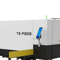 Machine de découpe laser à fibre 1530 pour le traitement de plaques, 3000W 6000W, avec table de travail unique et couvercle intégral, pour petites ateliers