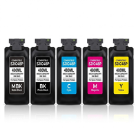 HESHUN 480ML/Pcs SJIC48 SJIC48P Sac d'encre Pochette T55P1-T55P5 Cartouche Compatible pour Imprimante d'étiquettes couleur Epson ColorWorks C8000e