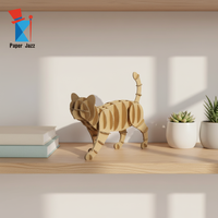Puzzle en papier 3D éducatif DIY Paper Jazz CS158 Chat, moins de 50 pièces, pour les 5 ans et plus (5 à 7 ans), décoration intérieure