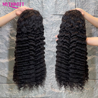 Perruque Lace Frontale en Cheveux Humains Indiens Vierges Bruts Non Traités, à Cuticules Alignées, Ondulation Profonde Lâche, Vente en Gros