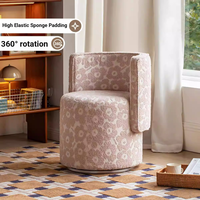 Fauteuil de loisirs rose moderne et simple pour salon de villa, chaise pivotante en tissu avec structure en bois pour chambre d'hôtel, mobilier de dressing