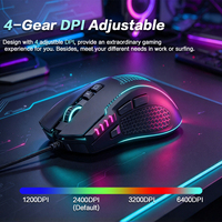 JOMAA Mouse Gaming Berkabel RGB Backlit 8 Tombol Dapat Diprogram Makro 6400DPI Mouse Optik untuk Komputer Laptop