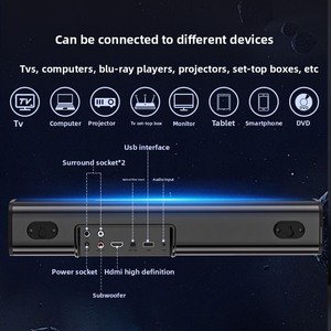Système audio mural transfrontalier Echo 5.1 Surround avec caisson de basses puissant et 6 haut-parleurs en métal pour cinéma maison et salon - Product Image 1