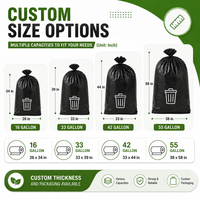 Sacs Poubelles en Plastique Jetables Personnalisés Noir et Blanc, Grand Rouleau, pour Cuisine, Écologiques, Vente en Gros, OEM ODM