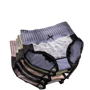 Cdjhd003 — culotte de Lingerie en dentelle sans couture pour femmes, culotte fendue, Sexy et amincissante, taille haute, Design personnalisé, doux et extensible