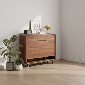 Lxyx Modern <b>Foldable</b> Wooden <b>Shoe</b> Cabinet Home Furniture Multi-Functional 4 Shelves Large Capacity Storage for Living Room Home - Product Image 1