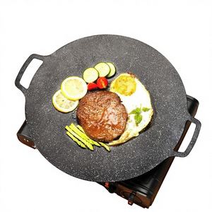 Plaque de cuisson en fonte pour rôtissage, extérieur en acier inoxydable, intérieur antiadhésif, compatible gaz et induction, pour barbecue extérieur et friture - Product Image 1