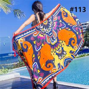 Hot Sale New Retro <b>Ethnic</b> Style Chain Flower Cotton Linen <b>Scarf</b> of National Long Sunscreen Customized Printed Beach <b>Shawls</b> - Product Image 1