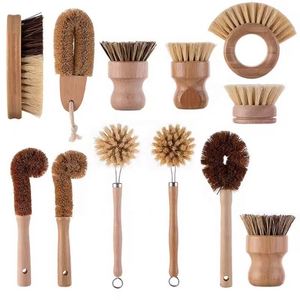 Natural Coconut Fiber Pot <b>Brush</b> Set Mini Wooden <b>Handle</b> Kitchen Scrubbers Eco-Friendly & Non-Scratch 72g Lightweight - Product Image 6