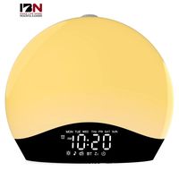 IBN IBN308 Service Personnalisé BT Réveil Coloré avec Bruit Ambiant Blanc, Simulation du Lever/Coucher du Soleil, 24 Heures, en Plastique