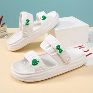 Sandalias Bicue Wedges para mujer, plataforma, colores dulces, patrón de dibujos animados, antideslizantes, cómodas, para verano, uso al aire libre, verde claro, Beige - Product Image 3