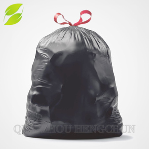 Sacs poubelles de cuisine robustes HC de 13 gallons en PEHD transparent recyclable, gaufrés, avec cordon de serrage et soufflet inférieur, pour supermarchés et expositions - Product Image 4