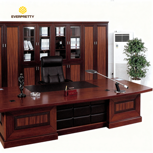 Modern Exquisite Design Office Furniture Wooden Executive Desk Luxury Boss Office Table Executive Office Desk with Side Cabinet - Product Image 1
