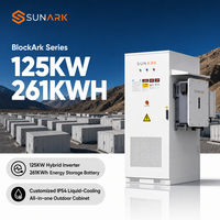 Stock UE – Armoire extérieure BESS LiFePO4 125 kW 261 kWh avec refroidissement liquide, 8000 cycles, pour stockage solaire commercial et industriel