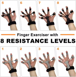 Finger Gripper élastique Flex Gripster Guitar Hand Grip Exerciser Strengthener 6 niveaux de résistance Expander Rubber Finger Trainer - Product Image 3