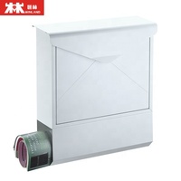 Boîte aux lettres murale en métal avec serrure pour appartement, boîte à lettres extérieure en acier pour maison, bureau et jardin