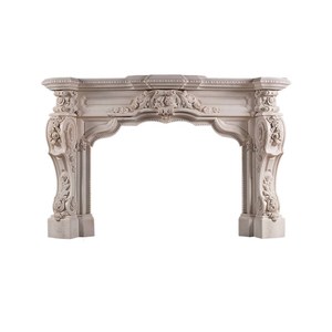 Chimenea Moderna Independiente de Mármol Blanco para Uso en Villas - Product Image 4