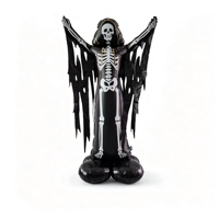 Grand ballon en aluminium 3D en forme de squelette homme debout, décoration de fond pour fête d'Halloween, ballons citrouille debout pour Halloween