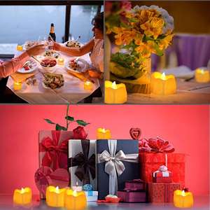 12 Bộ Đèn Led Màu Vàng Hổ Phách Nhấp Nháy Nến Không Lửa Với Bộ Hẹn Giờ Đèn LED Trà Thời Gian (6 Giờ Tắt 18 Giờ) - Product Image 4