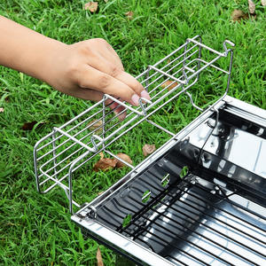 Panier de rangement en acier inoxydable 33x8.5x5.6cm pour support d'outils de barbecue de camping, design moderne et simple - Product Image 2