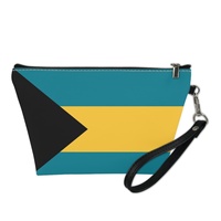 Trousse de toilette personnalisée aux Bahamas, imprimée UV avec le drapeau national, pour les voyages, le rangement de la coiffeuse à domicile, souvenir sur le thème culturel