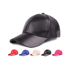 Wholesale <b>Light</b> Visor Men's Women's Leather Spring and Autumn Pu <b>Hats</b> Solid Color Baseball Caps Promotion Gift - Product Image 1