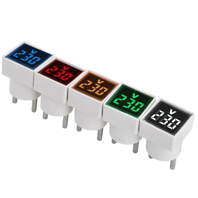 Mini Universal Square Voltmeter LED Digital Voltmeter AC 50V-500V Voltage Indicator for Car Auto Motorcycle Boat Tester Detector