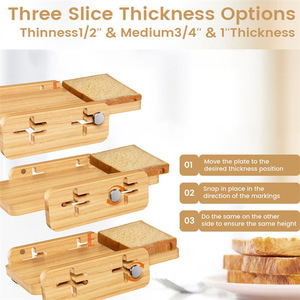 Trancheuse à pain en bois massif, support de découpe pour comptoir de cuisine, pour pain et bagels - Product Image 4