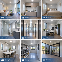 Maison conteneur modulaire, résistante aux intempéries, prête à l'emploi, portable, spacieuse, à installation rapide, extensible, pour projets
