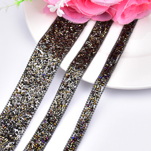 Cuentas de tubo de color, cadena de diamantes de imitación, cinta de diamante de cristal Hotfix, ajuste de ropa, vestido de Boda nupcial, cinturón, <span class=keywords><strong>bandas</strong></span> decorativas DIY - Product Image 3