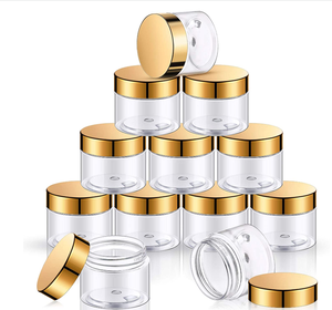 Hot sale 15ml 1oz 2oz 4oz 8oz Luxury Empty Cosmetic Containers Biodegradable Cosmetic Packaging Plastic Jar with gold lid