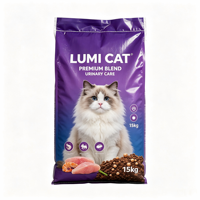 Sac à nourriture pour chat en PP tissé recyclable, impression de logo personnalisée, sac à nourriture pour chat en PP tissé vierge avec découpe thermique supérieure