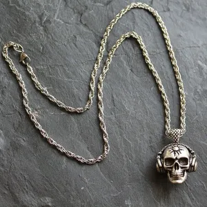 Collar con Colgante de Calavera y Auriculares <span class=keywords><strong>Death</strong></span> Rock para Hombre, Cadena Punk, Joyería Creativa para Novio, Regalo, Venta al por Mayor - Product Image 6