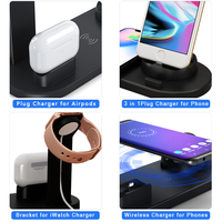 Chargeur de Bureau Multi-Appareils en Gros, Station de Charge Sans Fil 4 en 1 15W Rapide avec Support Téléphone