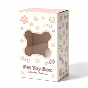 Pet Toy Box Custom Printed Packaging Rectangle Self Erecting Paperboard Box with <b>Window</b> for Pet Toys Gift Craft Use - Product Image 4