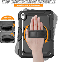 Étui robuste antichoc avec sangle rotative et protection d'écran pour iPad A16 11 pouces 2025 10e génération 10,9 pouces