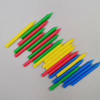 Dia 5mm 24 Pcs Par Paquet Chine Usine Multi-Couleur Fil Solide Fluorescence Couleur Bougies De Fête D'anniversaire Avec 24 Pcs Supports