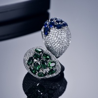 Bague en pierre multicolore taillée en poire en argent sterling 925 Bague de mariage classique du fabricant de bijoux fins plaquée rhodium