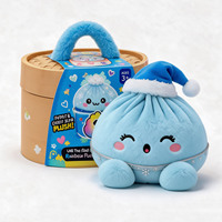 Peluche Squishy Noël en forme de pain, boîte surprise, en polyester doux et coton PP, cadeau animal en peluche