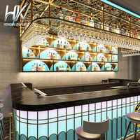 Comptoir de bar moderne lumineux à LED personnalisable et durable Hongkai pour discothèque, salon, restaurant, mobilier commercial