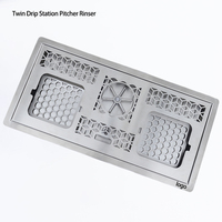 Station de préparation de café moderne pour le brassage par dégoulinement avec double bac de récupération, en acier inoxydable 304, station de bar à café, outil de lavage de tasses et rince-pichet
