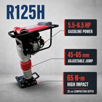 Pilon vibratoire thermique 5.5HP 6.5HP à moteur essence pour compactage de sols et construction routière