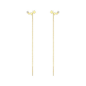 Cadena de hilo de borla de alambre largo coreano, colgantes de cuentas de corazón de estrella trepadora, Pendientes colgantes, pendientes colgantes rectos para mujer - Product Image 6