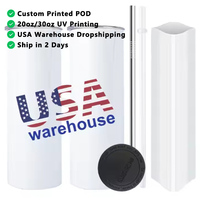Hallowmas 20oz POD USA Entrepôt Dropshipping UV ODM OEM Paquet SublimationPrinting Couleur Personnalisé Gobelet Isolé avec Paille