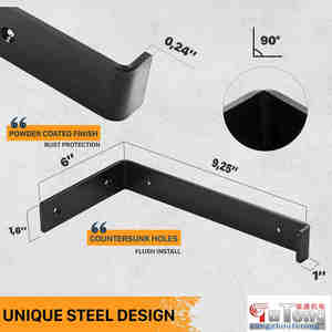 Staffa <span class=keywords><strong>per</strong></span> ripiano vintage resistente <span class=keywords><strong>a</strong></span> goccia addensata da 6x9,25 pollici appesa <span class=keywords><strong>a</strong></span> parete galleggiante in oro staffa <span class=keywords><strong>per</strong></span> ripiano - Product Image 3