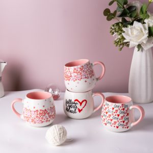 Juego de Tazas con Diseño de Corazón para el Día de San Valentín, Tazas de Cerámica para Café y Té con Frases Románticas, Regalos para Ella/Él - Product Image 1